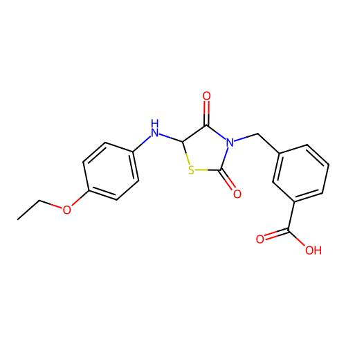 3-({5-[(4-Ethoxyphenyl)amino]-2,4-dioxo-1,3-thiazolidin-3-yl}methyl)benzoic acid structure