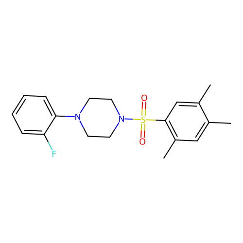 1-(2-Fluorophenyl)-4-[(2,4,5-trimethylphenyl)sulfonyl]piperazine structure