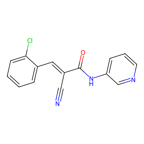 (2E)-3-(2-chlorophenyl)-2-cyano-N-(pyridin-3-yl)prop-2-enamide structure