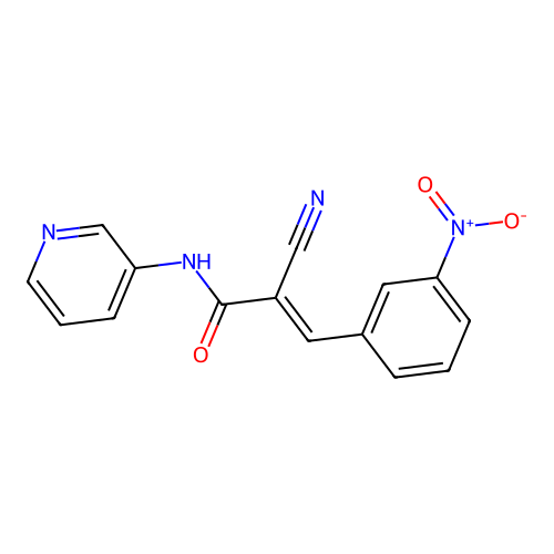 (2E)-2-cyano-3-(3-nitrophenyl)-N-(pyridin-3-yl)prop-2-enamide structure