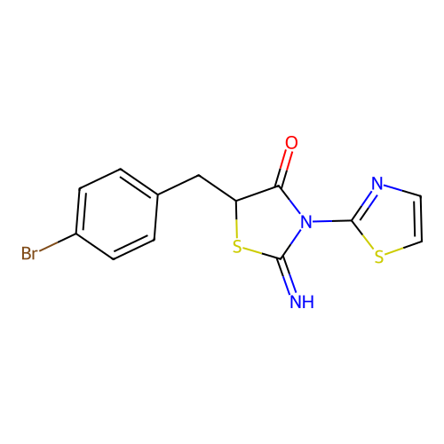 5-(4-Bromobenzyl)-2-imino-3-(1,3-thiazol-2-yl)-1,3-thiazolidin-4-one structure