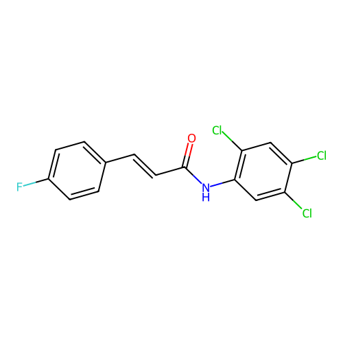 (2E)-3-(4-fluorophenyl)-N-(2,4,5-trichlorophenyl)prop-2-enamide structure