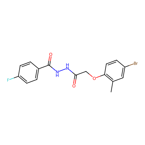 N'-[(4-bromo-2-methylphenoxy)acetyl]-4-fluorobenzohydrazide structure
