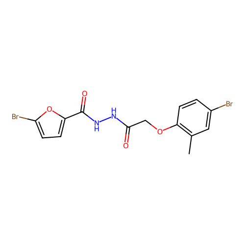 5-bromo-N'-[(4-bromo-2-methylphenoxy)acetyl]-2-furohydrazide structure