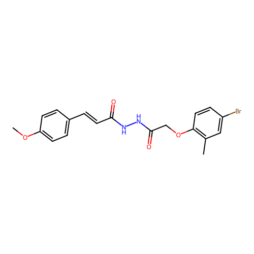 (2E)-N'-[(4-bromo-2-methylphenoxy)acetyl]-3-(4-methoxyphenyl)prop-2-enehydrazide structure