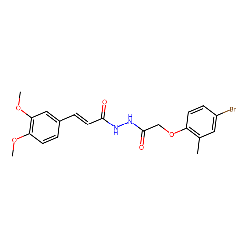 (2E)-N'-[(4-bromo-2-methylphenoxy)acetyl]-3-(3,4-dimethoxyphenyl)prop-2-enehydrazide structure