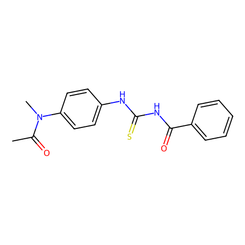 N-({4-[acetyl(methyl)amino]phenyl}carbamothioyl)benzamide structure