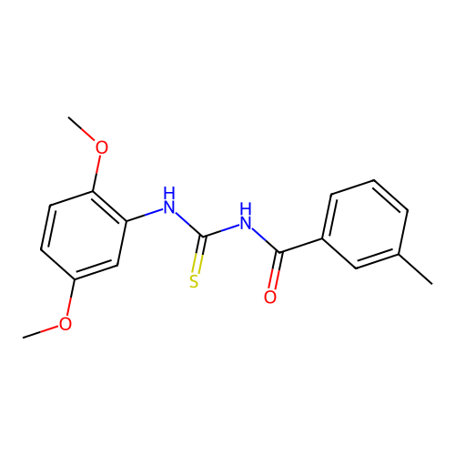 N-[(2,5-dimethoxyphenyl)carbamothioyl]-3-methylbenzamide structure