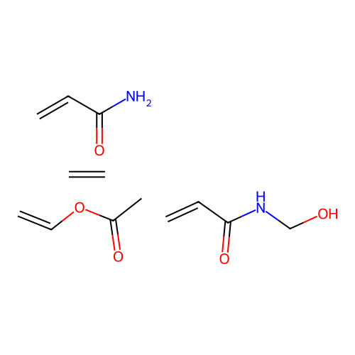 ethene;ethenyl acetate;N-(hydroxymethyl)prop-2-enamide;prop-2-enamide structure
