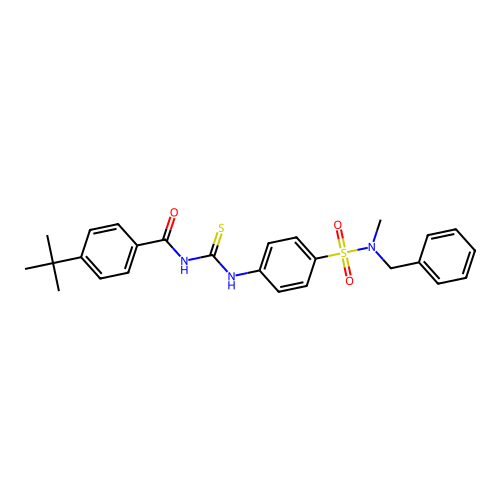 N-({4-[benzyl(methyl)sulfamoyl]phenyl}carbamothioyl)-4-tert-butylbenzamide structure