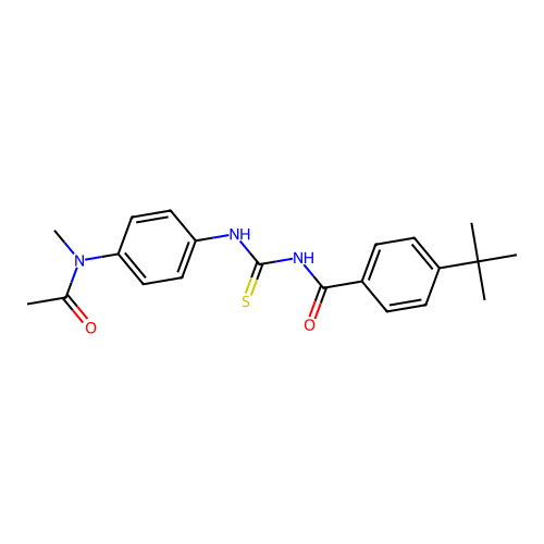N-({4-[acetyl(methyl)amino]phenyl}carbamothioyl)-4-tert-butylbenzamide structure