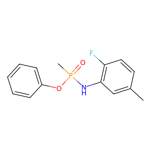 phenyl N-(2-fluoro-5-methylphenyl)-P-methylphosphonamidate structure