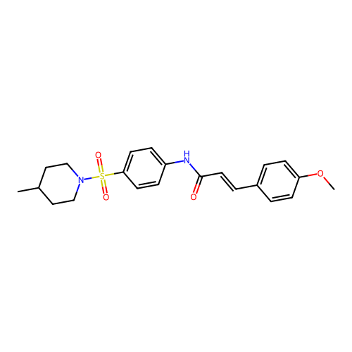 (E)-3-(4-methoxyphenyl)-N-[4-(4-methylpiperidin-1-yl)sulfonylphenyl]prop-2-enamide structure
