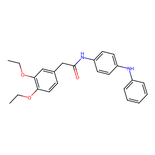 N-(4-anilinophenyl)-2-(3,4-diethoxyphenyl)acetamide structure