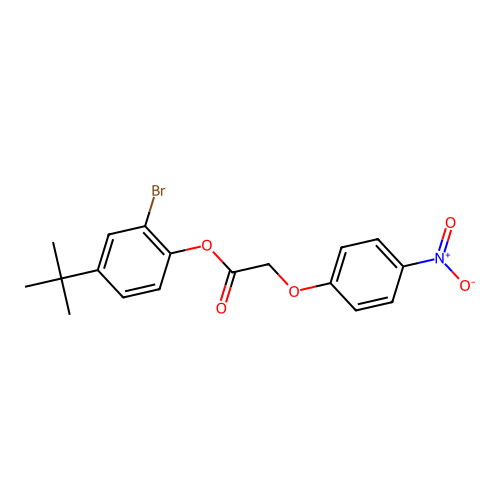2-Bromo-4-tert-butylphenyl (4-nitrophenoxy)acetate structure