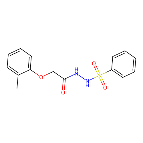 2-(2-methylphenoxy)-N'-(phenylsulfonyl)acetohydrazide structure