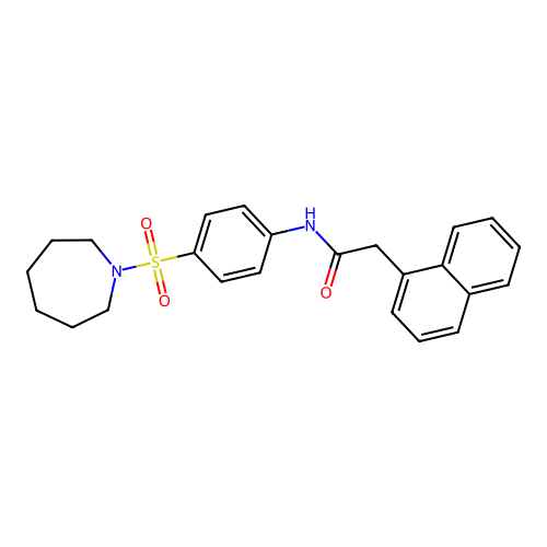 N-[4-(azepan-1-ylsulfonyl)phenyl]-2-(1-naphthyl)acetamide structure