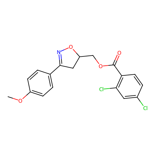 [3-(4-Methoxyphenyl)-4,5-dihydro-1,2-oxazol-5-yl]methyl 2,4-dichlorobenzoate structure