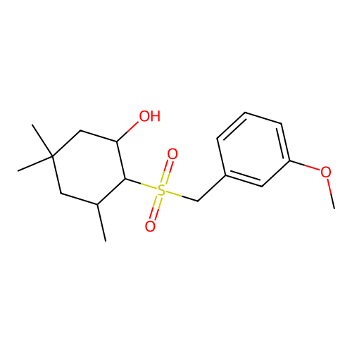 2-[(3-Methoxybenzyl)sulfonyl]-3,5,5-trimethylcyclohexanol structure