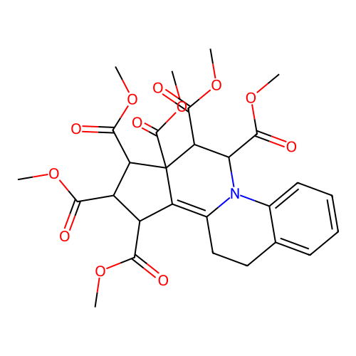 Benzo[f]cyclopenta[a]quinolizine-6,7,7a,8,9,10(8H)-hexacarboxylic acid, 6,7,9,10,11,12-hexahydro-, hexamethyl ester structure