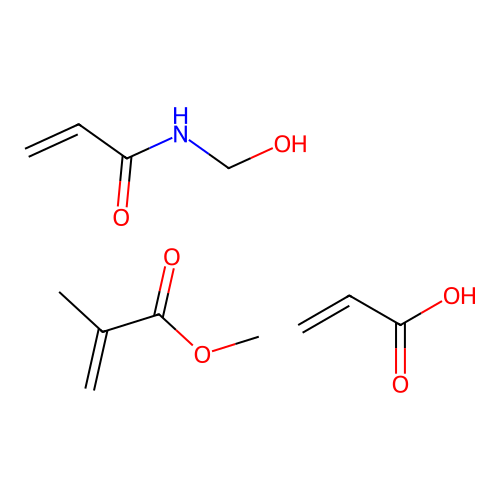 N-(hydroxymethyl)prop-2-enamide;methyl 2-methylprop-2-enoate;prop-2-enoic acid structure