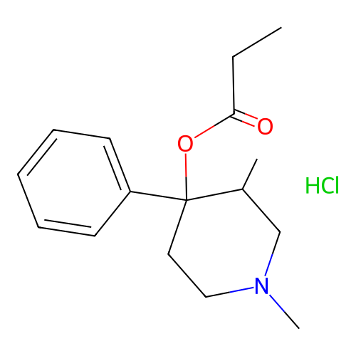 (1,3-Dimethyl-4-phenylpiperidin-4-yl) propanoate;hydrochloride structure