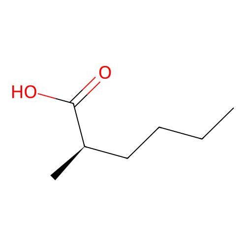 (2R)-2-methylhexanoic acid structure