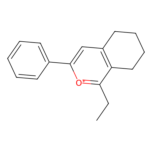 1-Ethyl-3-phenyl-5,6,7,8-tetrahydroisochromen-2-ium structure
