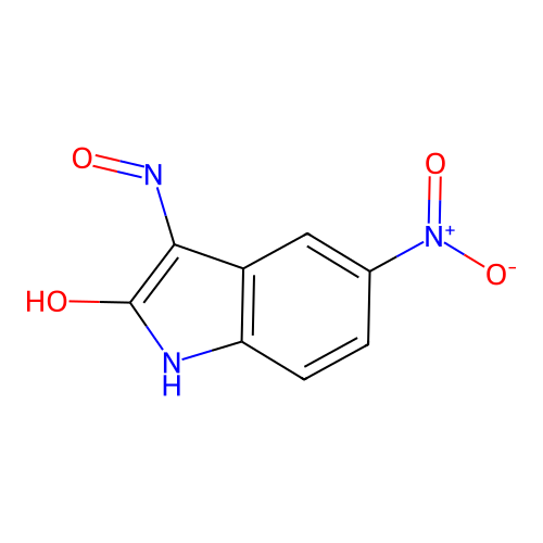 5-Nitro-1h-indole-2,3-dione 3-oxime structure