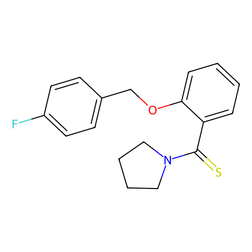 4-Fluorobenzyl 2-(1-pyrrolidinylcarbothioyl)phenyl ether structure