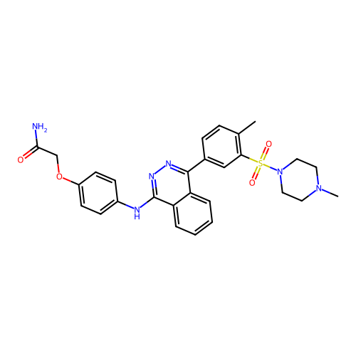 2-{4-[(4-{4-methyl-3-[(4-methylpiperazin-1-yl)sulfonyl]phenyl}phthalazin-1-yl)amino]phenoxy}acetamide structure