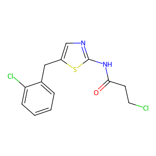 3-chloro-N-[5-(2-chlorobenzyl)-1,3-thiazol-2-yl]propanamide structure