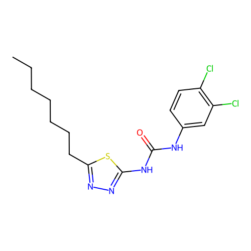 1-(3,4-Dichlorophenyl)-3-(5-heptyl-1,3,4-thiadiazol-2-yl)urea structure