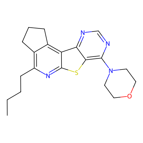 4-(4-butyl-2,3-dihydro-1H-cyclopenta[4',5']pyrido[3',2':4,5]thieno[3,2-d]pyrimidin-7-yl)morpholine structure