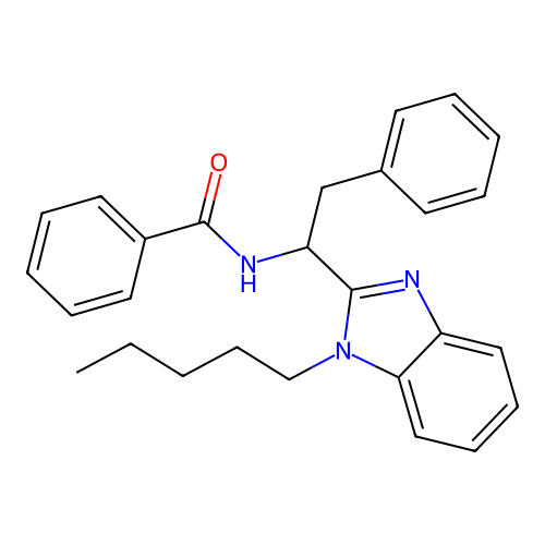 N-[1-(1-pentyl-1H-benzimidazol-2-yl)-2-phenylethyl]benzamide structure