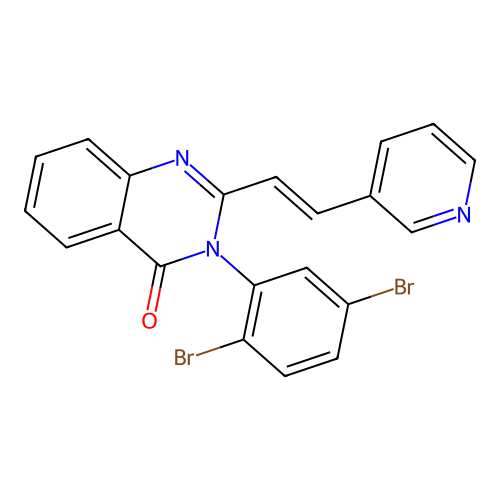 3-(2,5-dibromophenyl)-2-[(E)-2-(pyridin-3-yl)ethenyl]quinazolin-4(3H)-one structure