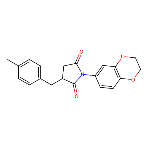 1-(2,3-Dihydrobenzo[b][1,4]dioxin-6-yl)-3-(4-methylbenzyl)pyrrolidine-2,5-dione structure