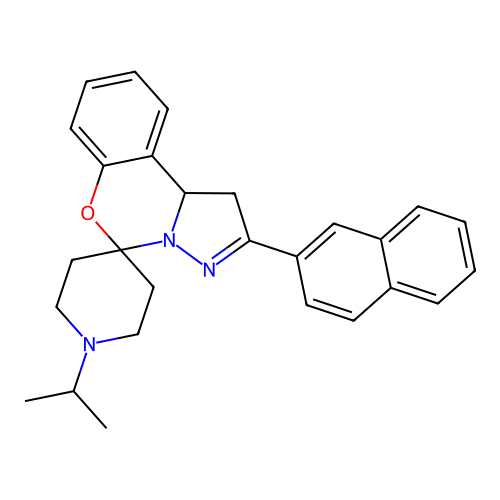 1'-isopropyl-2-(naphthalen-2-yl)-1,10b-dihydrospiro[benzo[e]pyrazolo[1,5-c][1,3]oxazine-5,4'-piperidine] structure