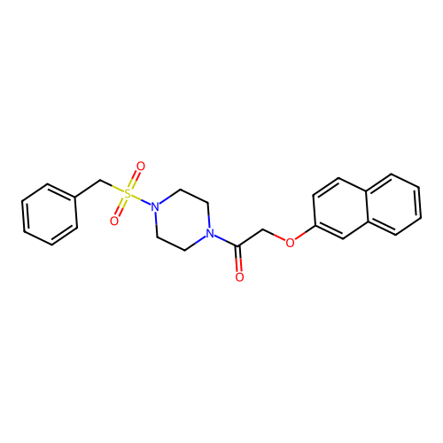 1-[4-(Benzylsulfonyl)piperazin-1-yl]-2-(naphthalen-2-yloxy)ethanone structure