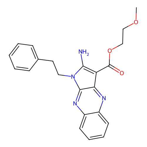2-methoxyethyl 2-amino-1-phenethylpyrrolo[3,2-b]quinoxaline-3-carboxylate structure
