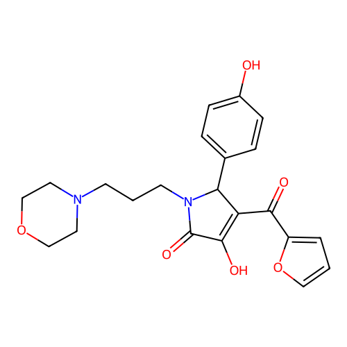 3-(furan-2-carbonyl)-4-hydroxy-2-(4-hydroxyphenyl)-1-(3-morpholin-4-ylpropyl)-2H-pyrrol-5-one structure