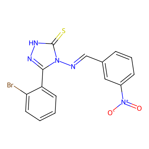 5-(2-Bromophenyl)-4-((3-nitrobenzylidene)amino)-4H-1,2,4-triazole-3-thiol structure