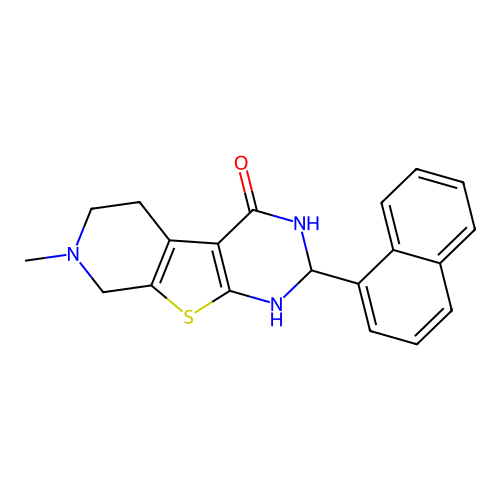 7-methyl-2-(naphthalen-1-yl)-1,2,5,6,7,8-hexahydropyrido[4',3':4,5]thieno[2,3-d]pyrimidin-4-ol structure