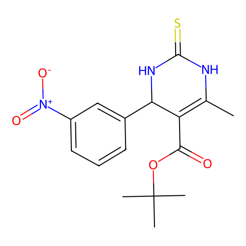 tert-butyl 6-methyl-4-(3-nitrophenyl)-2-thioxo-1,2,3,4-tetrahydropyrimidine-5-carboxylate structure
