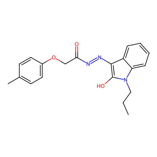 (Z)-N'-(2-oxo-1-propylindolin-3-ylidene)-2-(p-tolyloxy)acetohydrazide structure