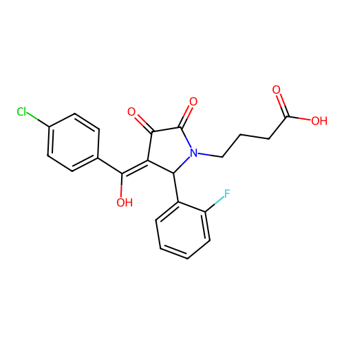 4-[3-(4-chlorobenzoyl)-2-(2-fluorophenyl)-4-hydroxy-5-oxo-2,5-dihydro-1H-pyrrol-1-yl]butanoic acid structure