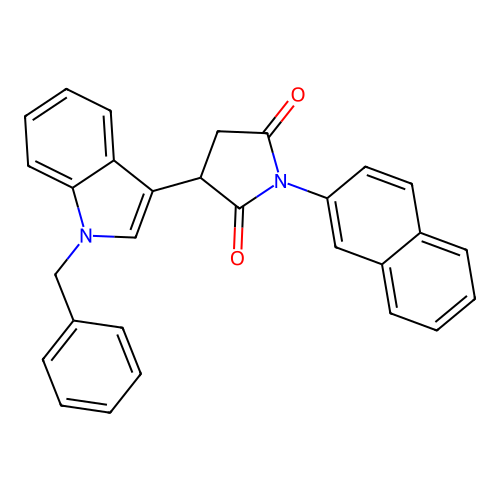 3-(1-benzyl-1H-indol-3-yl)-1-(naphthalen-2-yl)pyrrolidine-2,5-dione structure