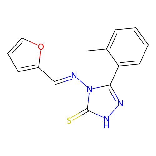 4-((2-Furylmethylene)amino)-5-(2-methylphenyl)-4H-1,2,4-triazole-3-thiol structure