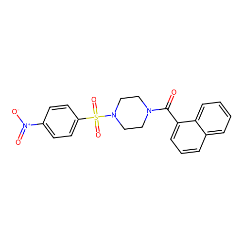 Naphthyl 4-[(4-nitrophenyl)sulfonyl]piperazinyl ketone structure