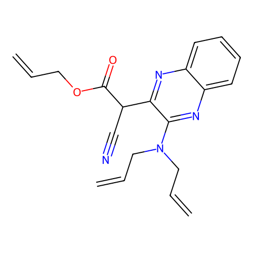 Allyl 2-cyano-2-(3-(diallylamino)quinoxalin-2-yl)acetate structure